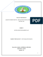 Title of The Project: Liability in Energy Sector - Regulations in Special Reference To Oil and Natural Gas