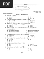 Tribhuvan University Institute of Science and Technology B.Sc. Entrance Examination 2074