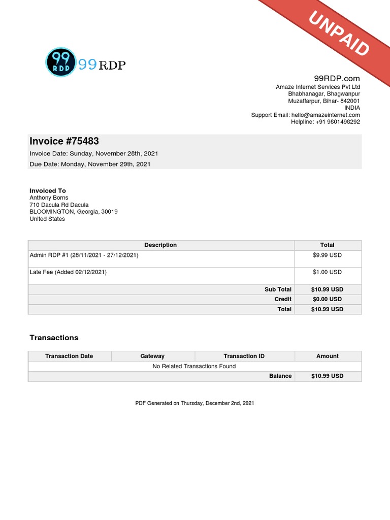 Invoice 75483 | PDF