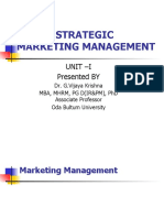 Strategic Marketing Management: Unit - I Presented BY