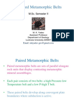 Paired Metamorphic Belts: M.Sc. Semester II