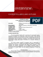 Overview: Overview:: Service Management Program Syllabi Course Syllabus and Outline