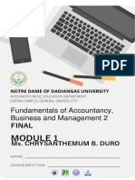 Fundamentals of Accountancy, Business and Management 2: Final