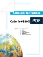Calculator Instructions: Casio fx-9860G PLUS