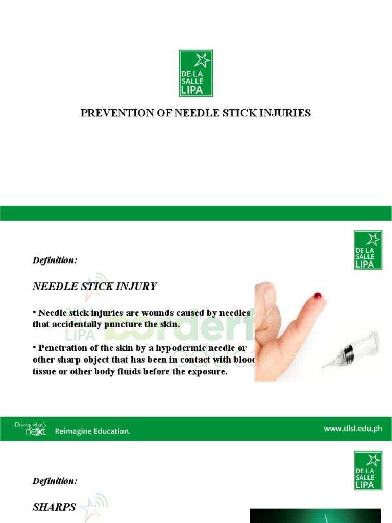 Prevention of Needle Stick Injuries PDF Personal Protective