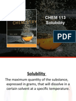 CHEM 113 Solubility