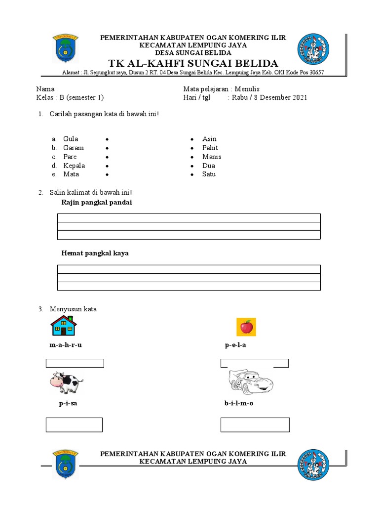 Soal Anak TK | PDF
