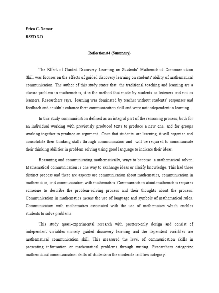 Guided Discovery Learning's Impact on Math Communication | PDF ...