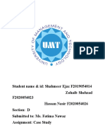 Management Information System Case Study Shahmeer Ejaz F2019054014