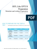 Toefl Like Eptus Preparation: Structure and Written Expression