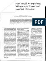 A Multivariate Model For Explaining Gender Differences in Career and Achievement Motivation