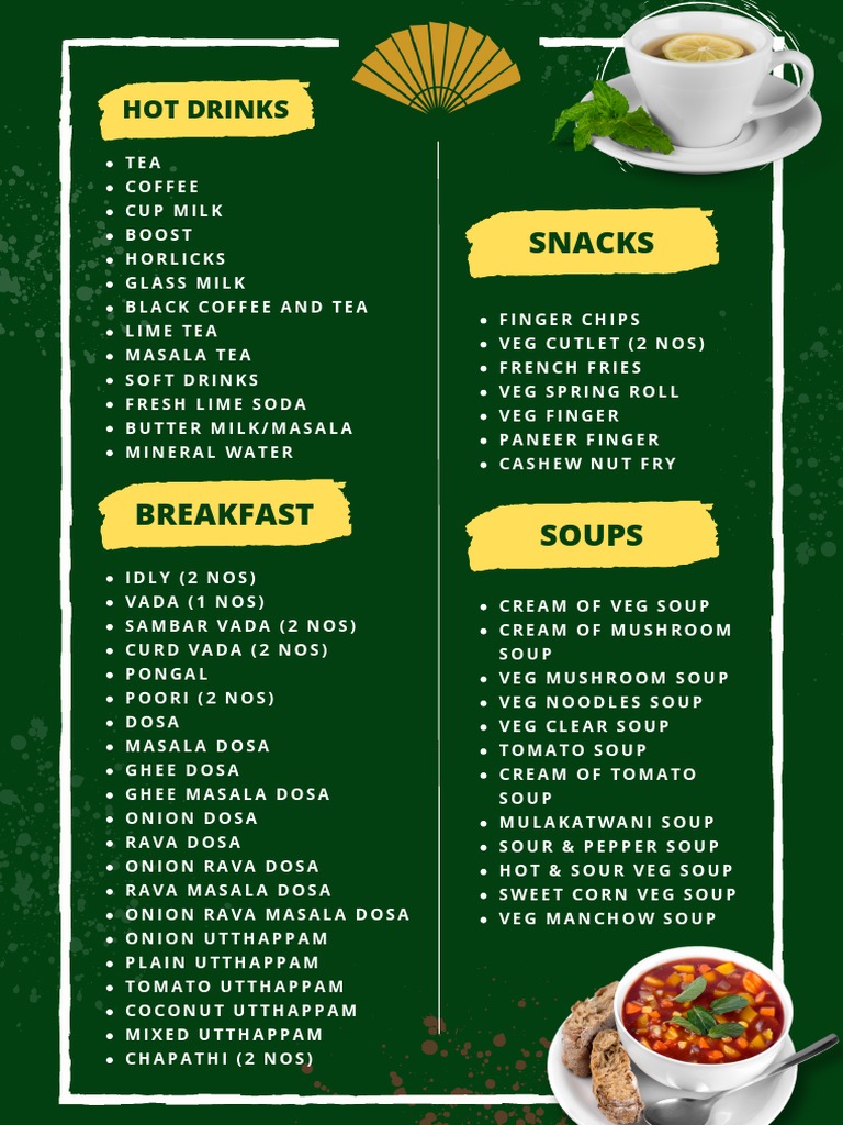 Saravana Restaurant Menu | PDF | Indian Cuisine | Cuisine