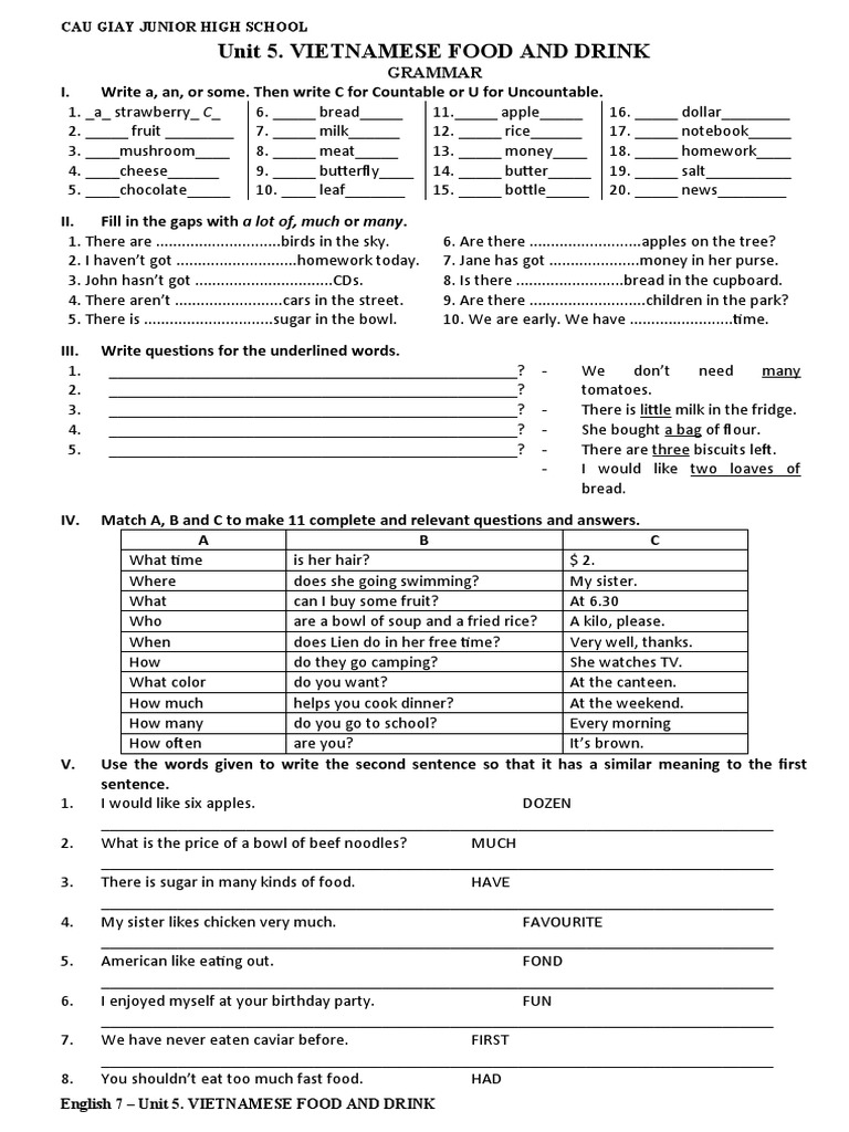 Vietnamese Food and Drink Unit 5 | PDF | Cooking | Eating Behaviors Of ...