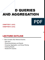 Nested Queries and Aggregation: CHAPTER 5 (6/E) CHAPTER 8 (5/E)