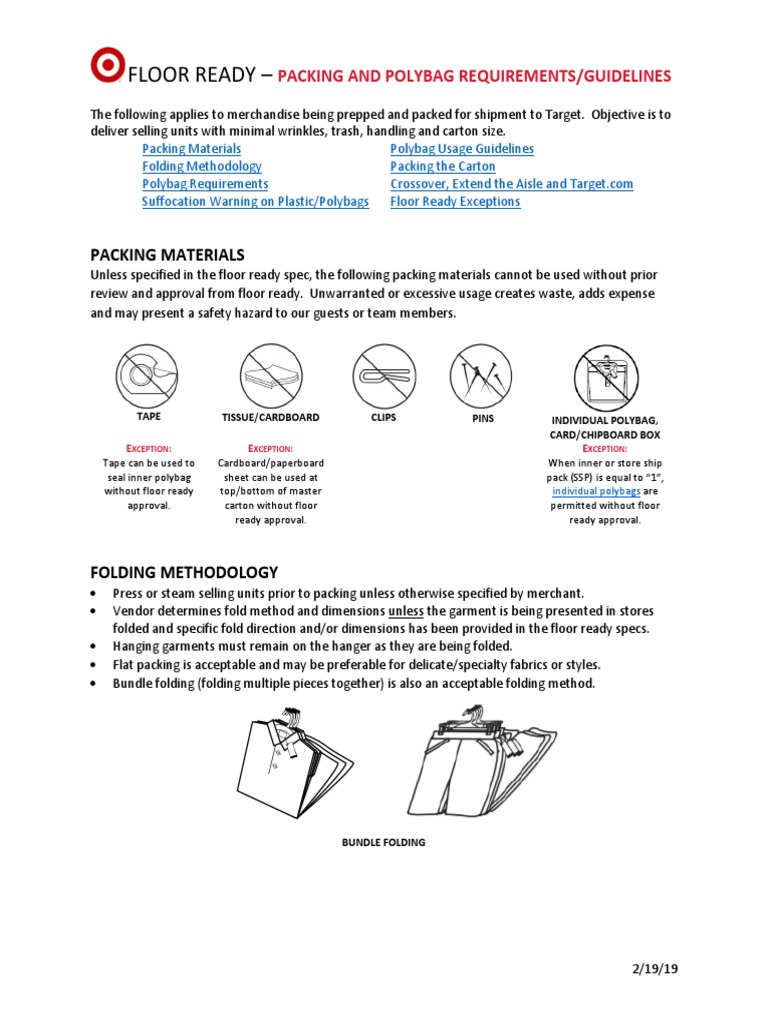Polybag Packing Guidelines for Target | PDF | Paperboard | Target ...