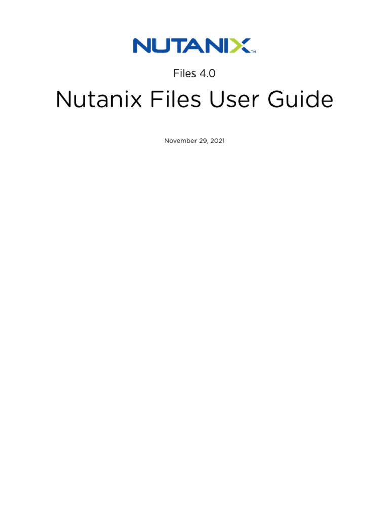 Nutanix Files User Guide PDF Computer Network Active Directory