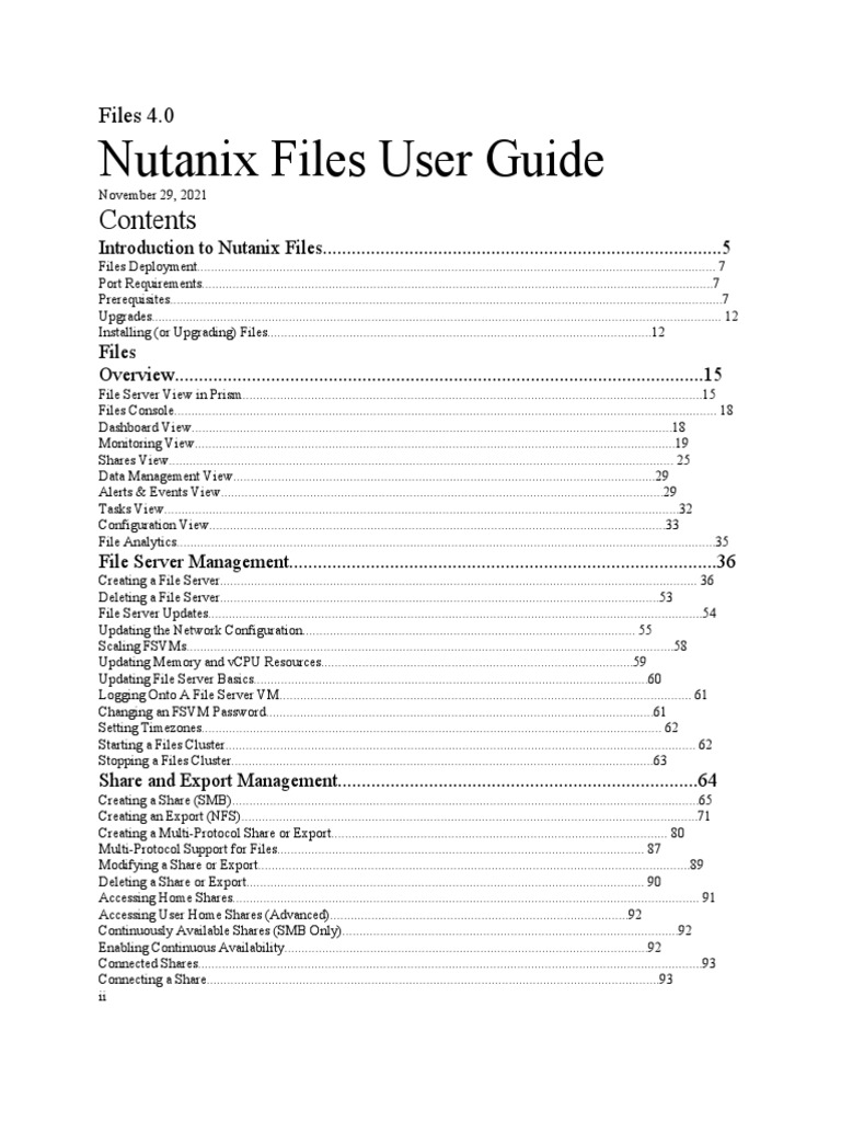 Nutanix Files User Guide PDF Computer Network Active Directory