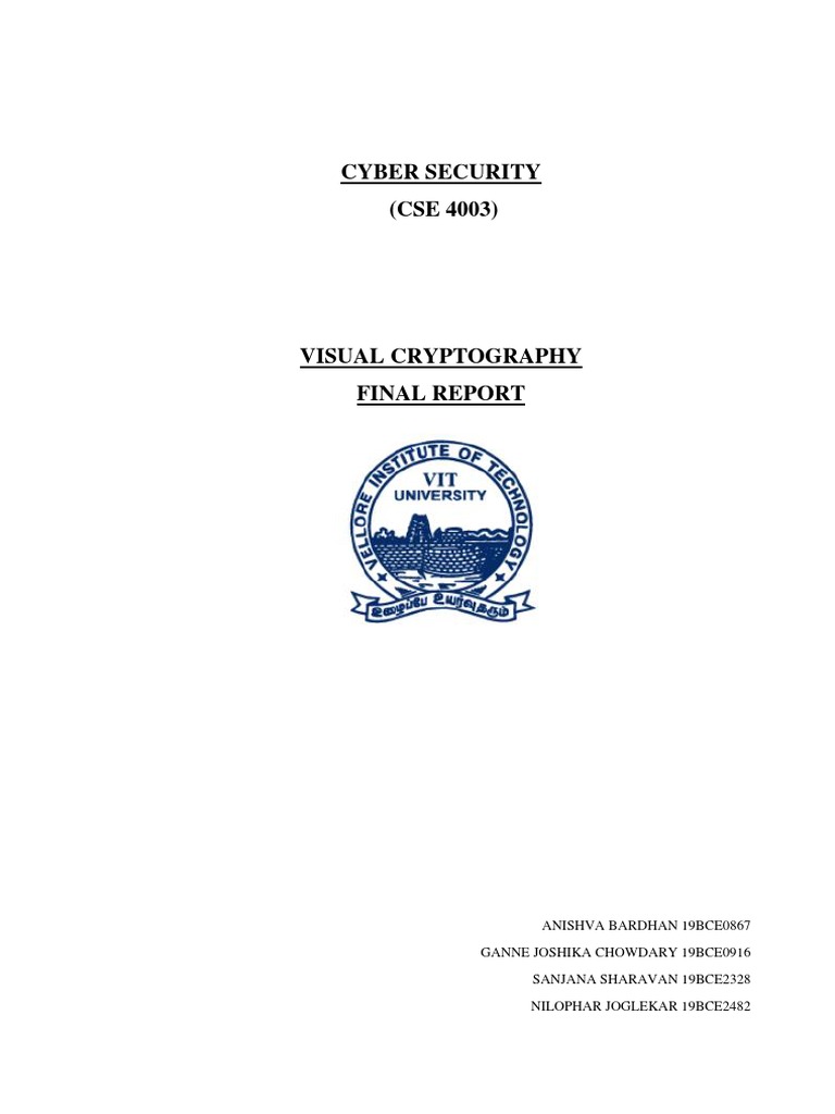 Visual Cryptography Project Report | PDF | Cryptography | Encryption