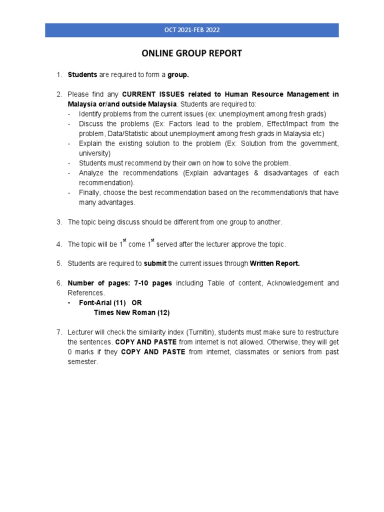 HR Management Issues Group Project Guide | PDF | Time Management ...
