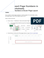 How To Insert Page Numbers in Excel Worksheets