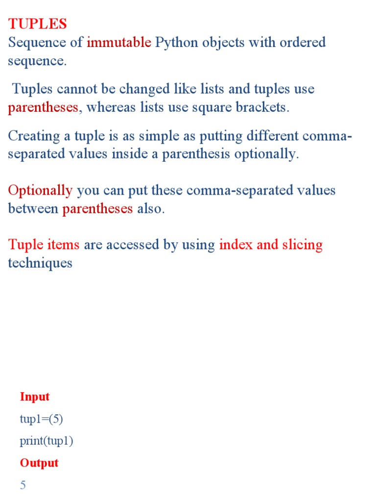 Immutable: Tuples | PDF | Bracket | Computer Data