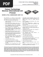 Future Technology Devices International LTD FT231X: Usb To Full Handshake Uart Ic