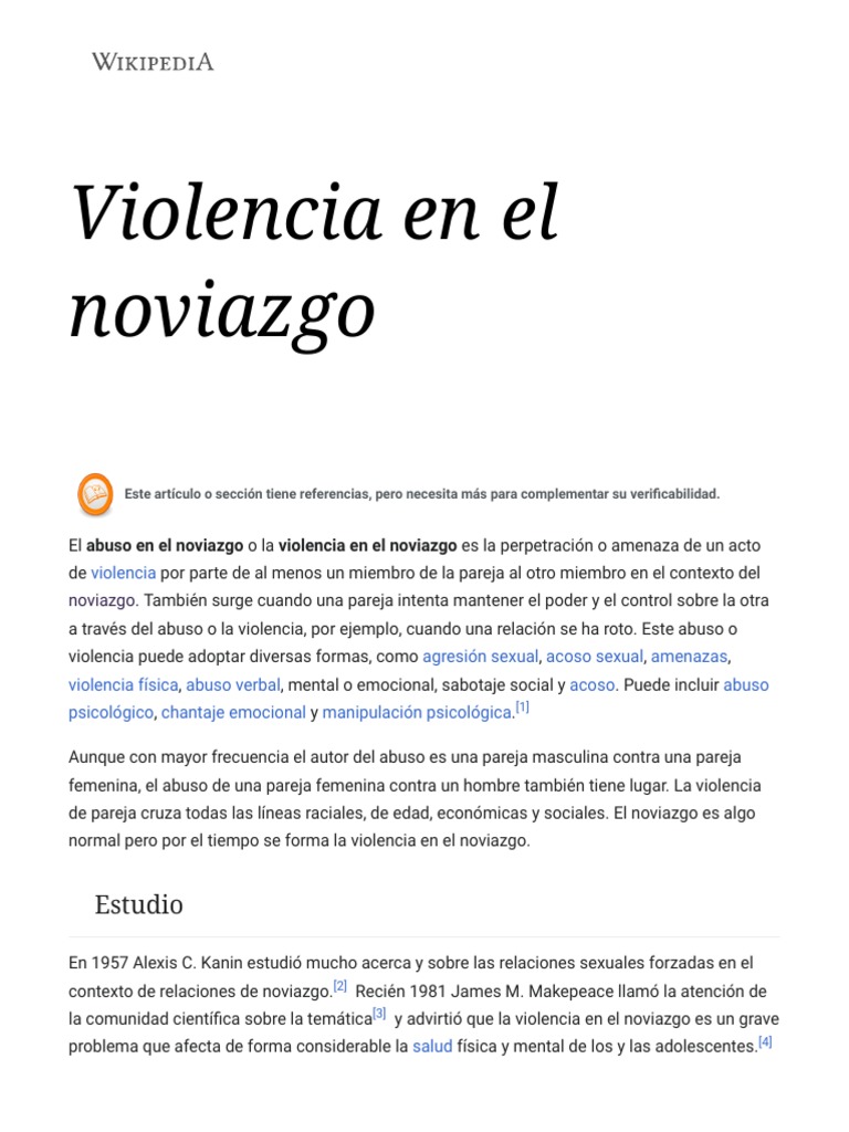 Violencia en El Noviazgo | PDF | La violencia contra las mujeres ...