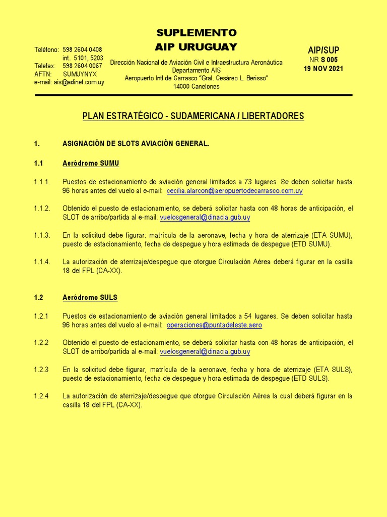 Aip Sup | PDF | Reglas de vuelo por instrumentos | Aeropuerto
