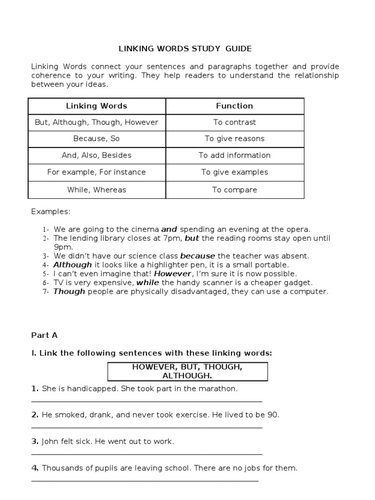 Guia Linking Words | PDF