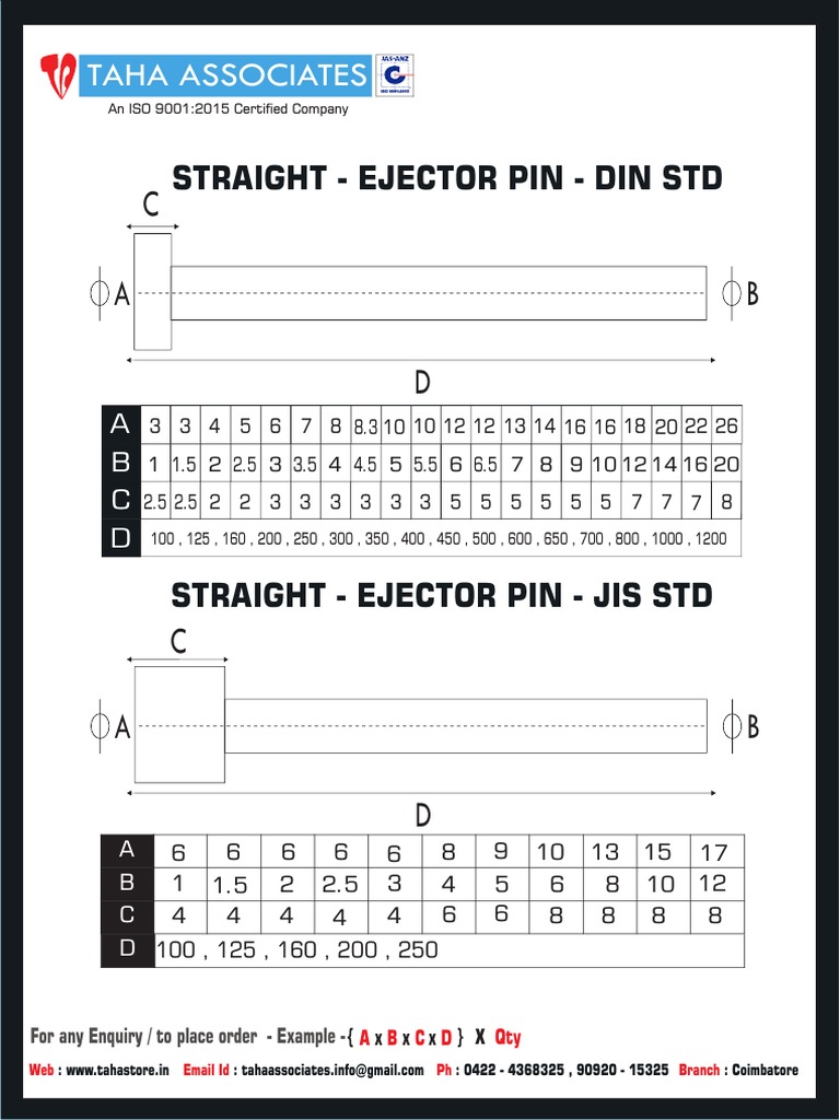 Taha Associates. S Ejector Pin | PDF | Computers