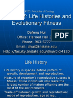 Lecture 7: Life Histories and Evolutionary Fitness