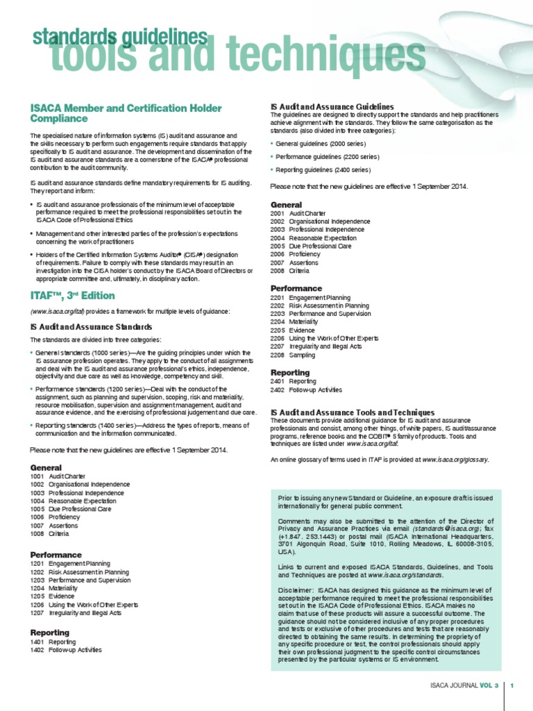 IS Audit and Assurance Standards Guide | PDF | Audit | Business