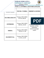 Cronograma Para La Recepción de Poratfolios