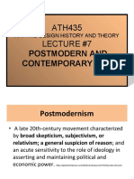 ATH435 Lecture #7: Postmodern and Contemporary Art