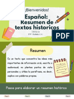 Clase ESPAÑOL, Resumen de Textos Históricos