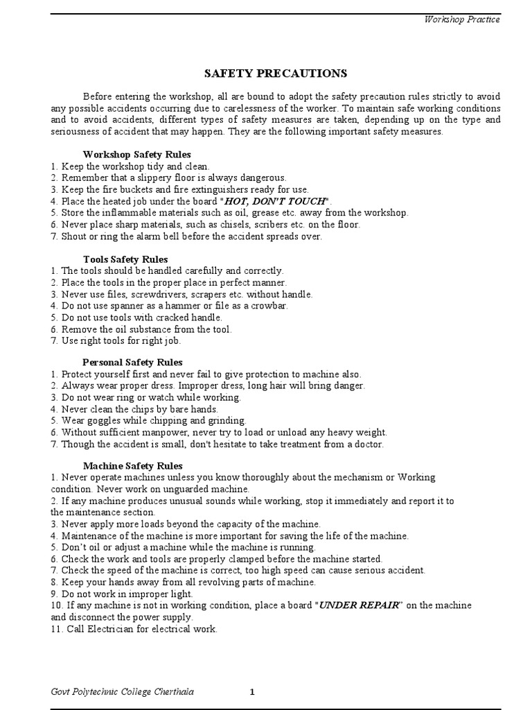 Essential Safety Rules and Precautions for Preventing