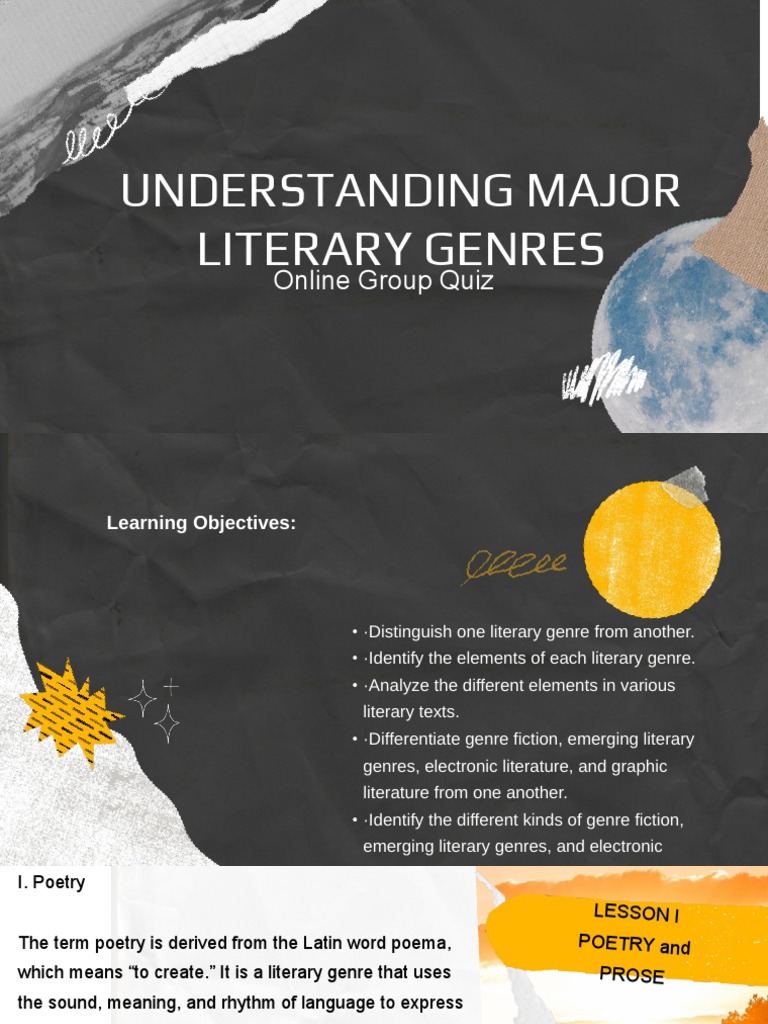 Exploring Literary Genres and Elements | PDF | Narration | Poetry