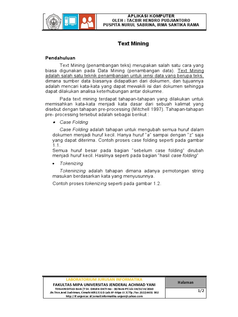 Tahapan Text Mining dalam Data Mining | PDF | Sains & Matematika ...