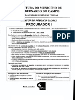 Ibam 2012 Prefeitura de Sao Bernardo Do Campo Sp Procurador i Prova