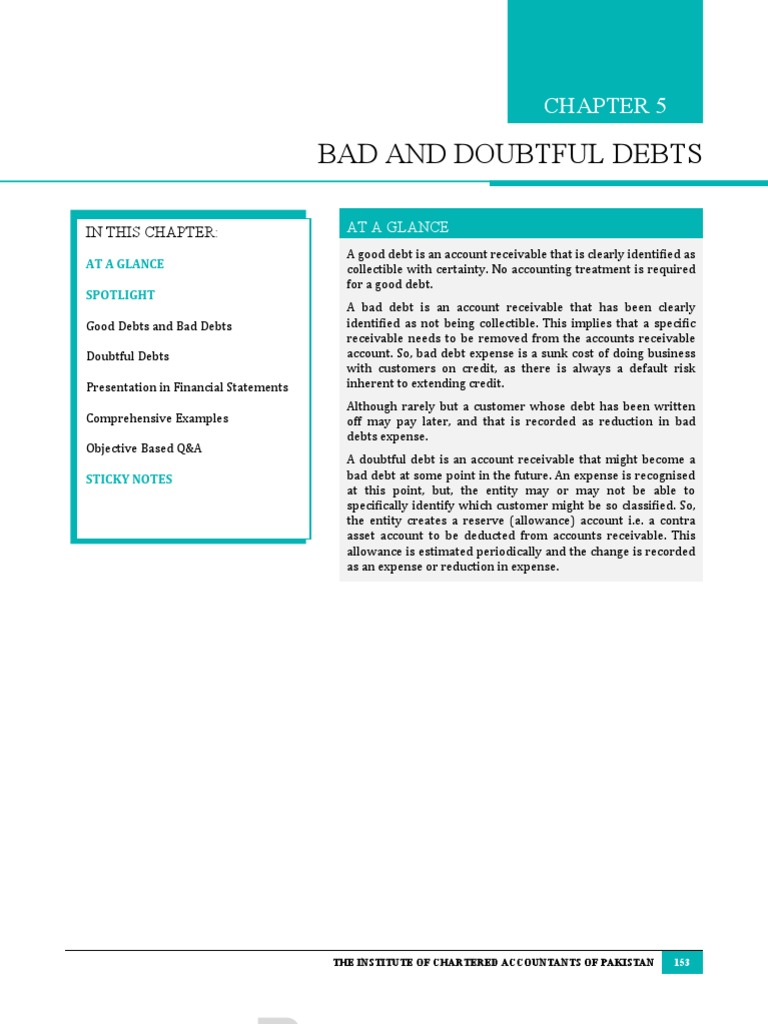 2022 - 05 - Bad and Doubtful Debts | PDF | Bad Debt | Debits And Credits