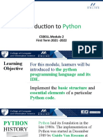 CS001L M2 Introduction To Python