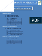 Venkraft Paper Mills Reel Measurements