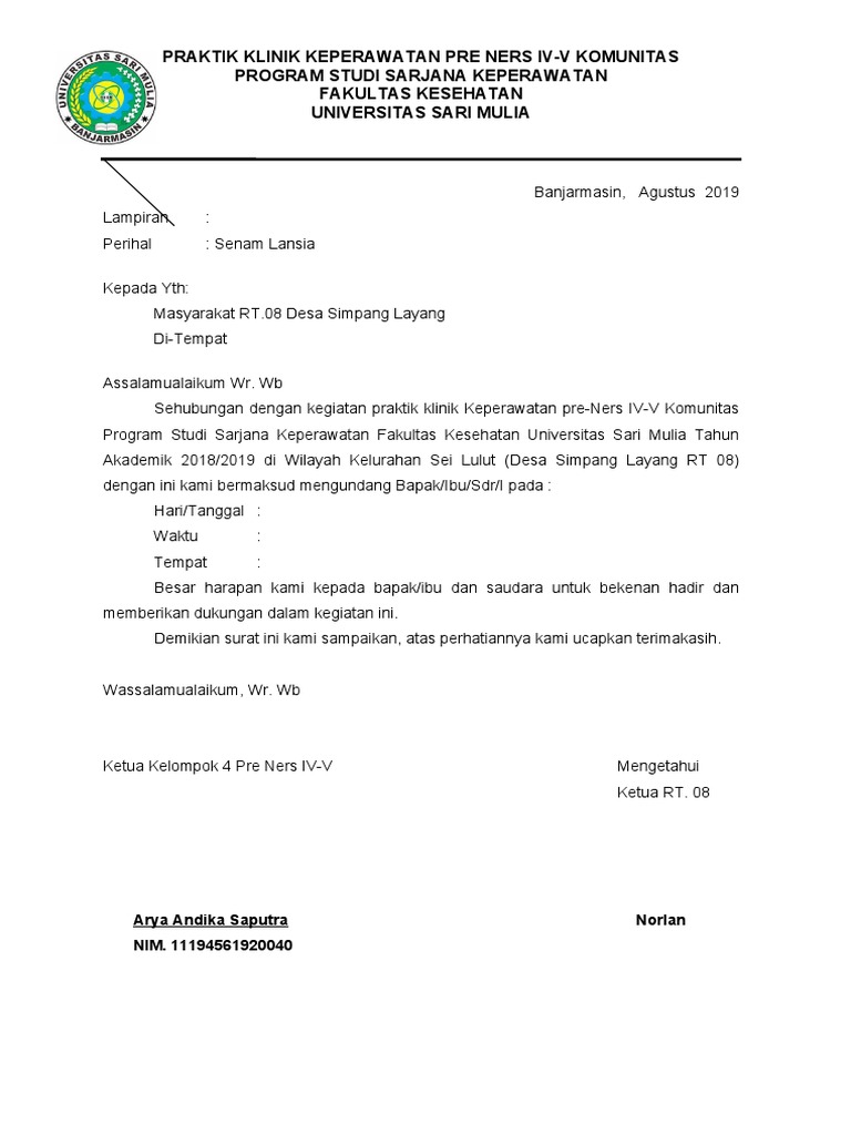 Undangan Senam Lansia | PDF