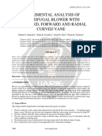 EXPERIMENTAL ANALYSIS OF CENTRIFUGAL BLOWER WITH BACKWARD FORWARD AND RADIAL CURVED VANE Ijariie7400