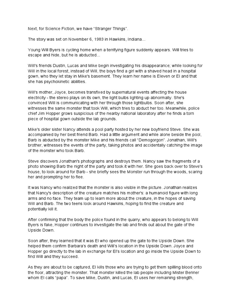 Stranger Things Season 1 | PDF