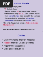 Markov Models: Current Next Transition Probabilities Current