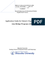 Application Guide For Master's Degree Courses Asia Bridge Program (ABP)