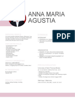 Anna Maria Agustia: Personal Profile Experience