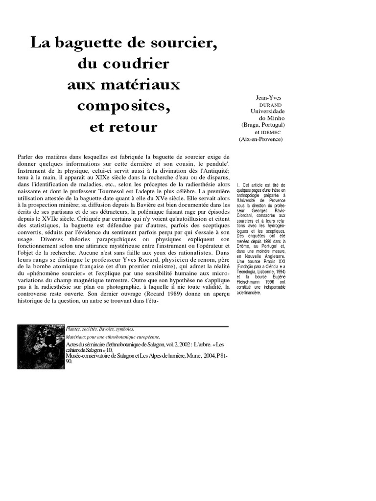 La Baguette Du Sourcier, PDF, Radiesthésie
