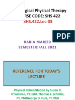 Neurological Physical Therapy Course Code: Shs 422